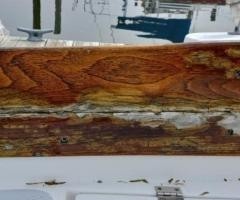 barnish wood of a sail boat, furniture inside of the boat