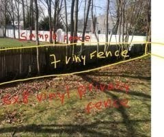 no more wood fence, Replace with Vinyl fence 6'x8' - senior citizen discount