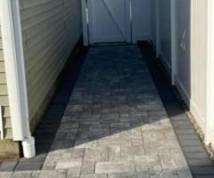 paver reinstall same bricks and replace one walkway