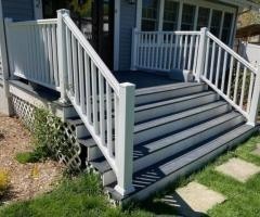 build a deck in above ground pool with simple railing