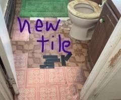 replace new floor tile with porcelain 12"x12"