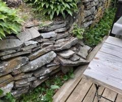fix the stone of this retaining wall outside