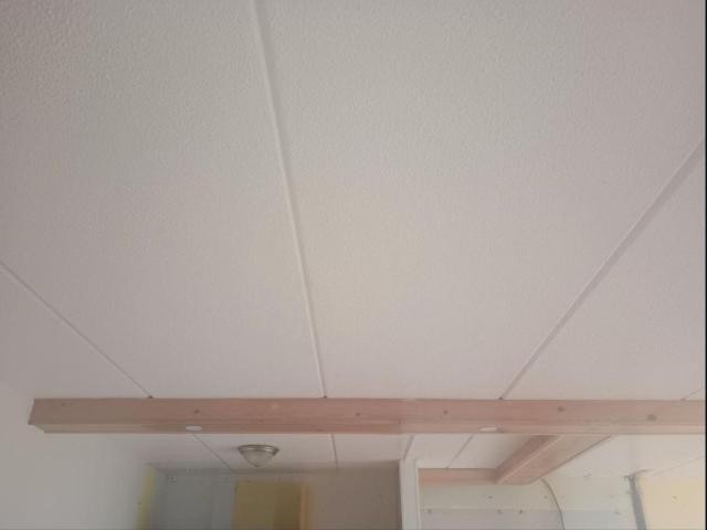ceiling drywall and laminate floor