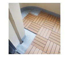 7 tiles to finish the installation of this floor - no cement or glue