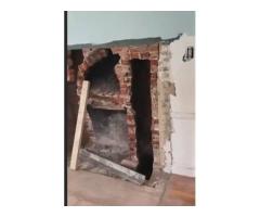 chimney area to fix and paint - also tile backsplash