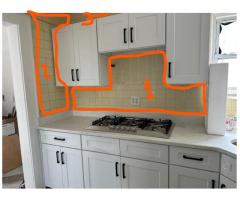 chimney area to fix and paint - also tile backsplash