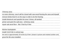 chimney area to fix and paint - also tile backsplash