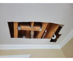 to repair the ceiling hole - paint it