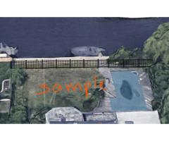 there is no fence- we need to install a line of aluminum fence with a gate