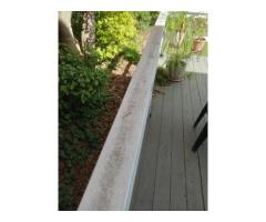 sand all railing and wash the platform with soap