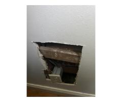 to repair 3 places of drywall , tape and spackle 3 times